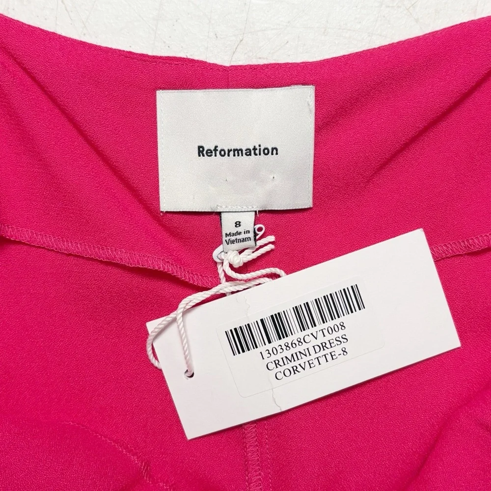 NWT Reformation Crimini Slip‎ Midi Dress in Corvette Pink